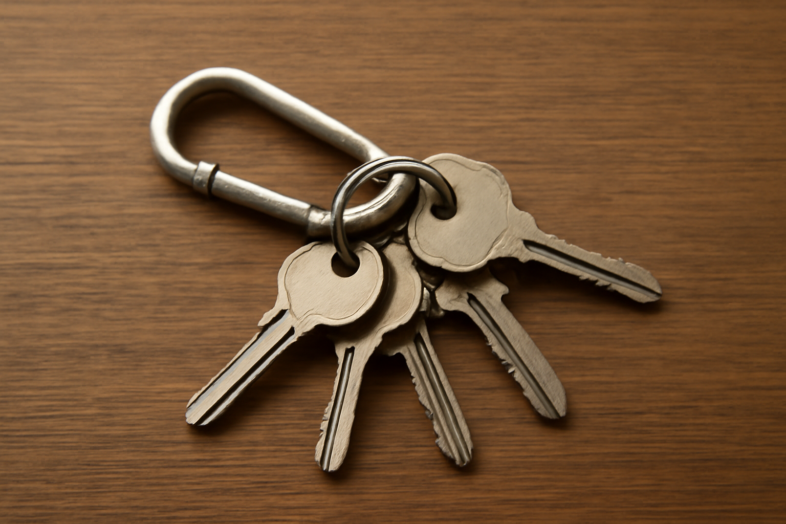 trousseau de clés organisé avec mousqueton