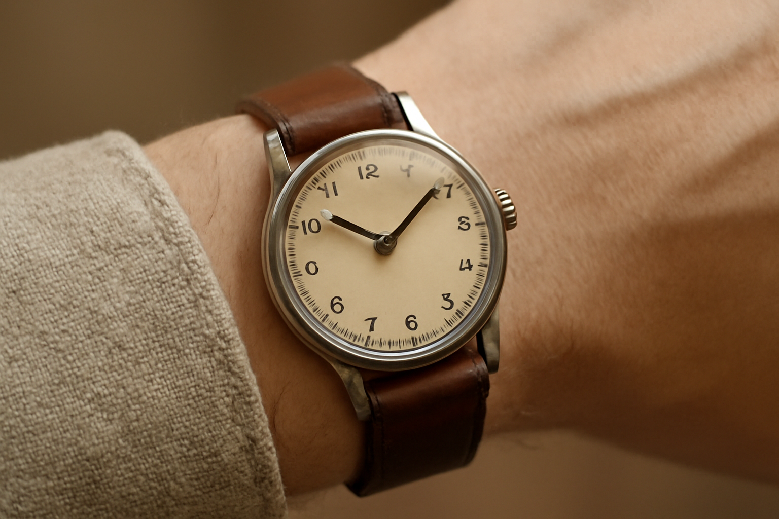 poignet avec montre vintage au style simple