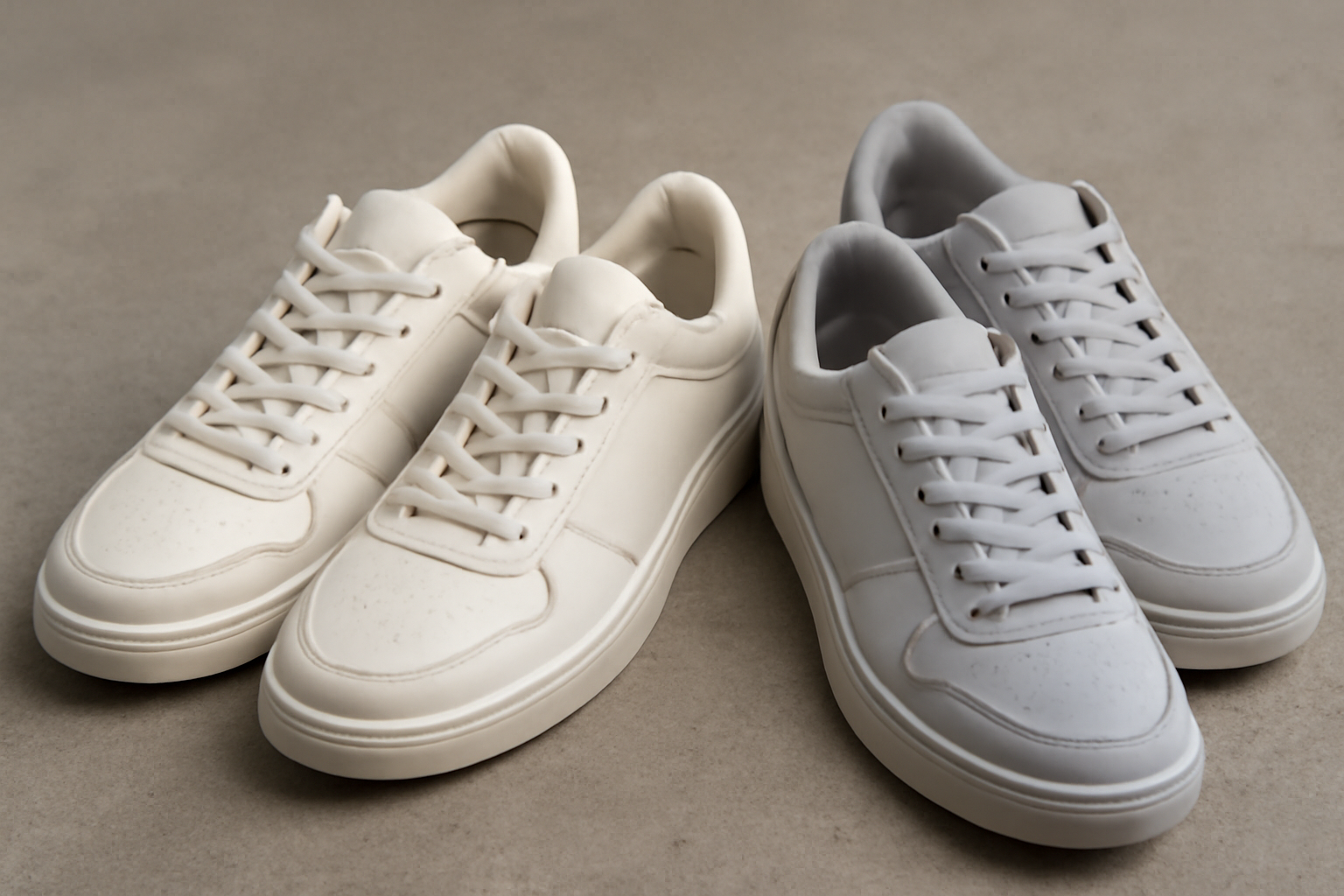 deux paires de baskets cote a cote