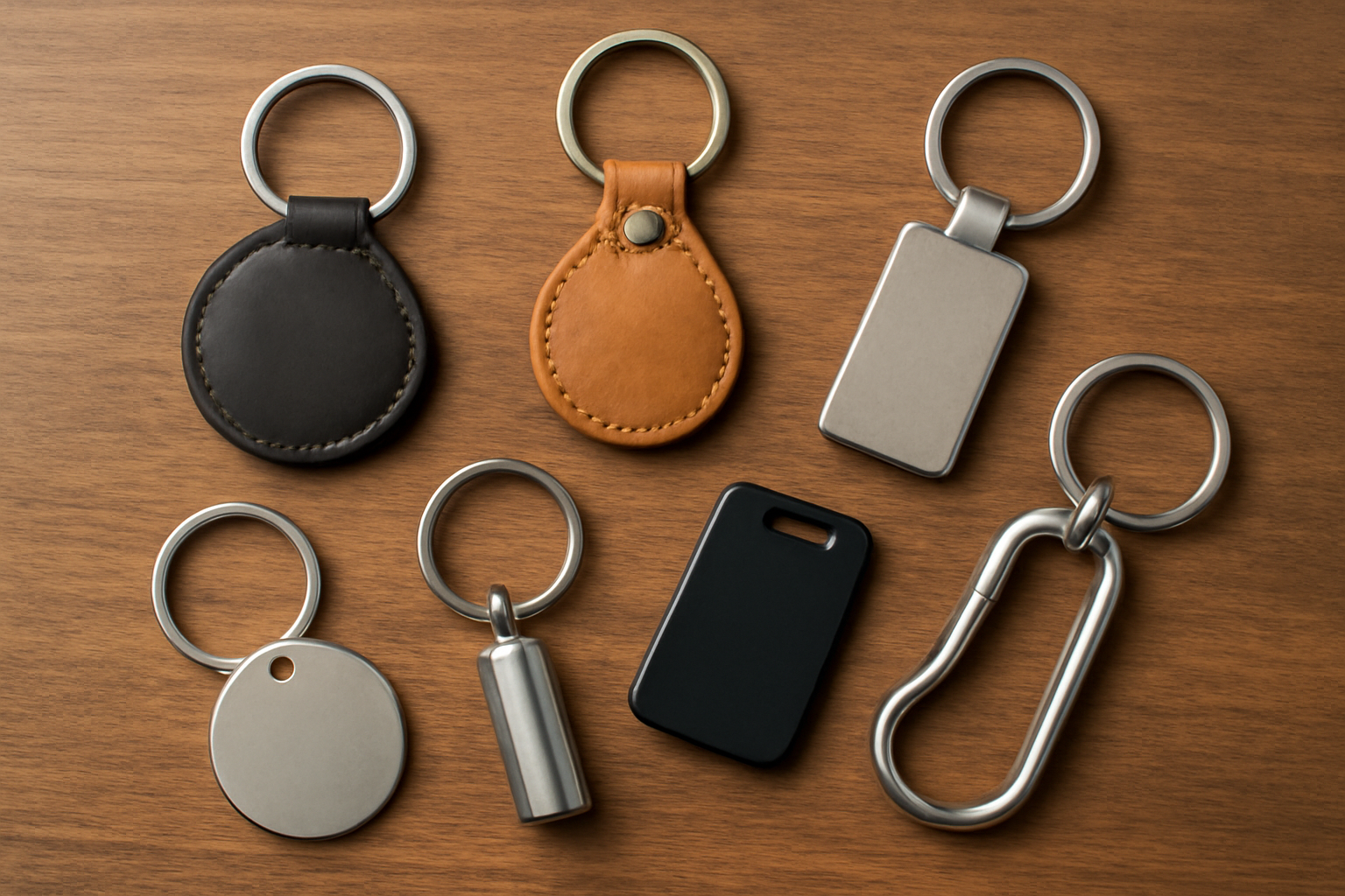 porte-cles variés posés sur une table