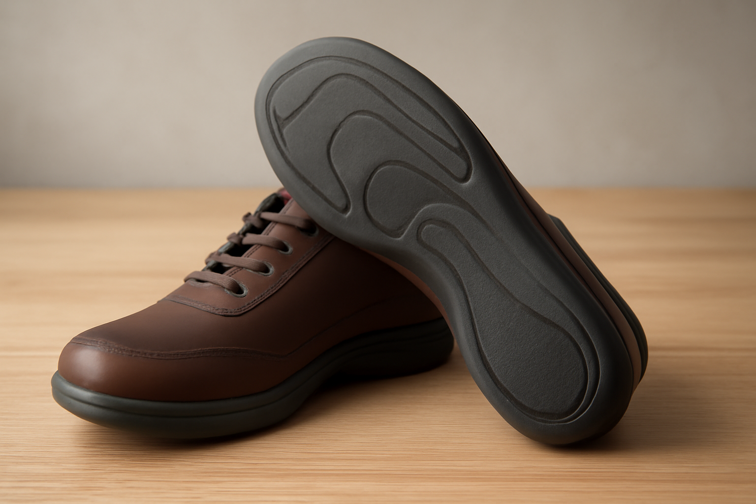 paire de chaussures montrant semelles ergonomiques