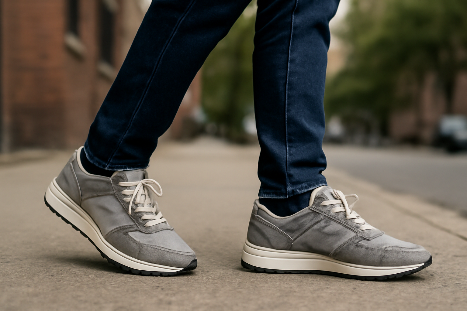 personne marchant en baskets urbaines