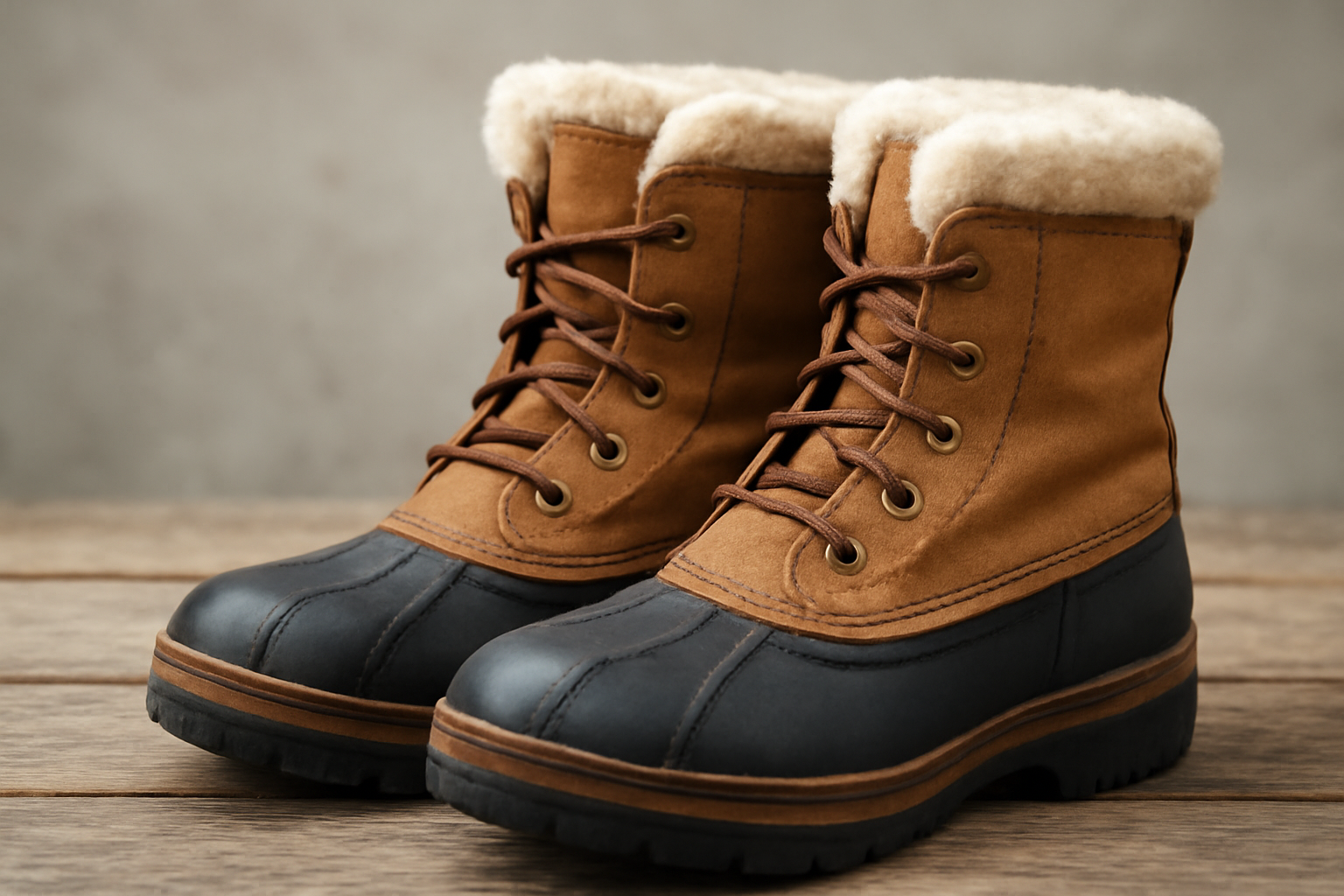 deux bottes hivernales posées côte à côte