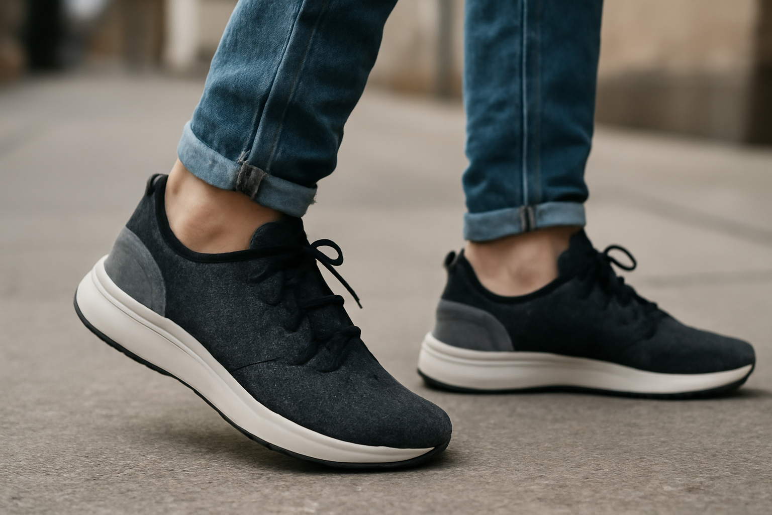 personne marchant en baskets urbaines