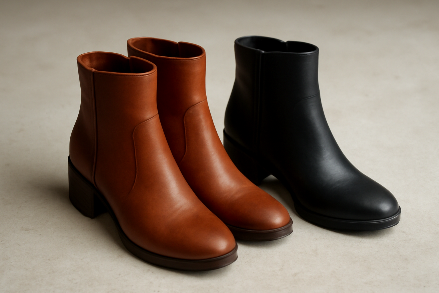 deux paires de bottines cote a cote