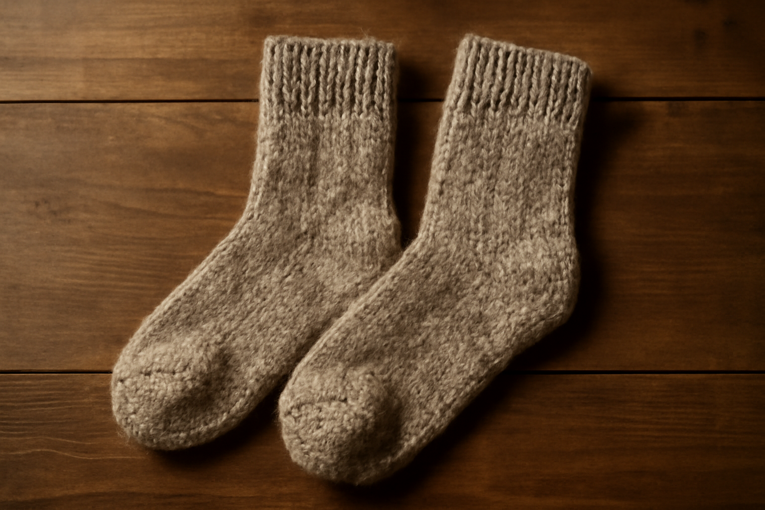 paire de chaussettes épaisses posées côte à côte