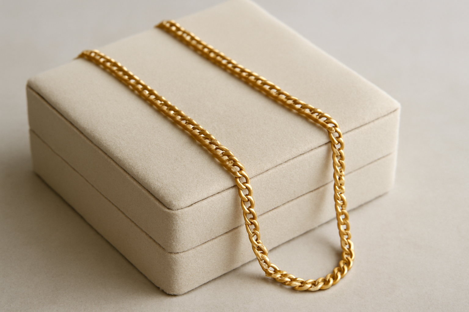 collier posé sur une boîte à bijoux claire