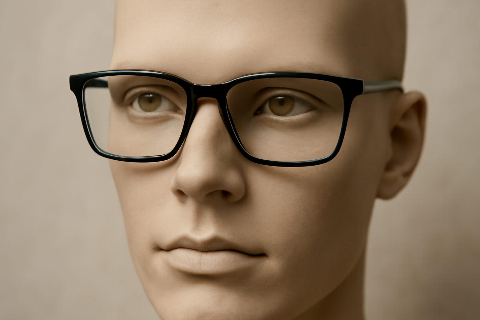 lunettes posées sur le nez d'un mannequin