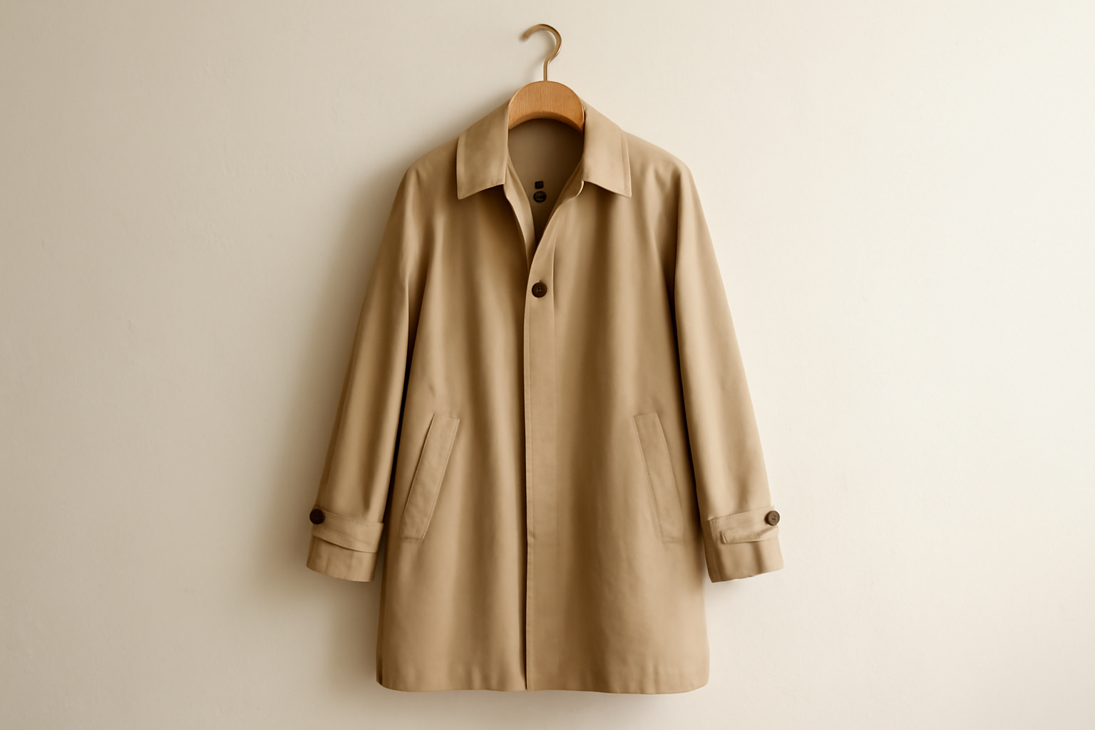 manteau mi-saison accroché sur une patère