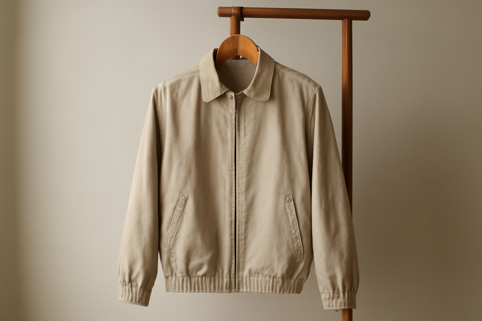 veste legere suspendue sur un porte-manteau
