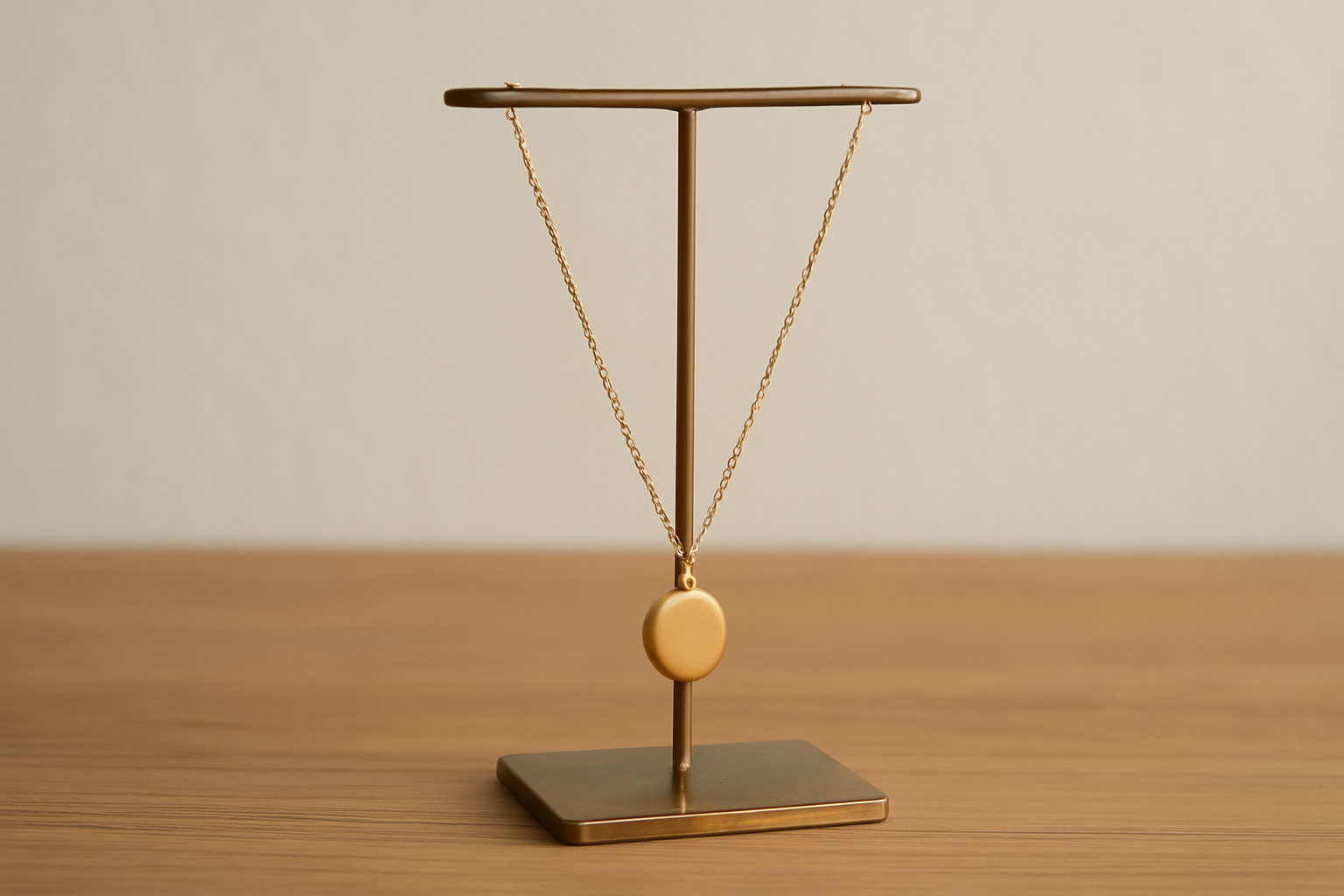 collier suspendu sur petit support minimal