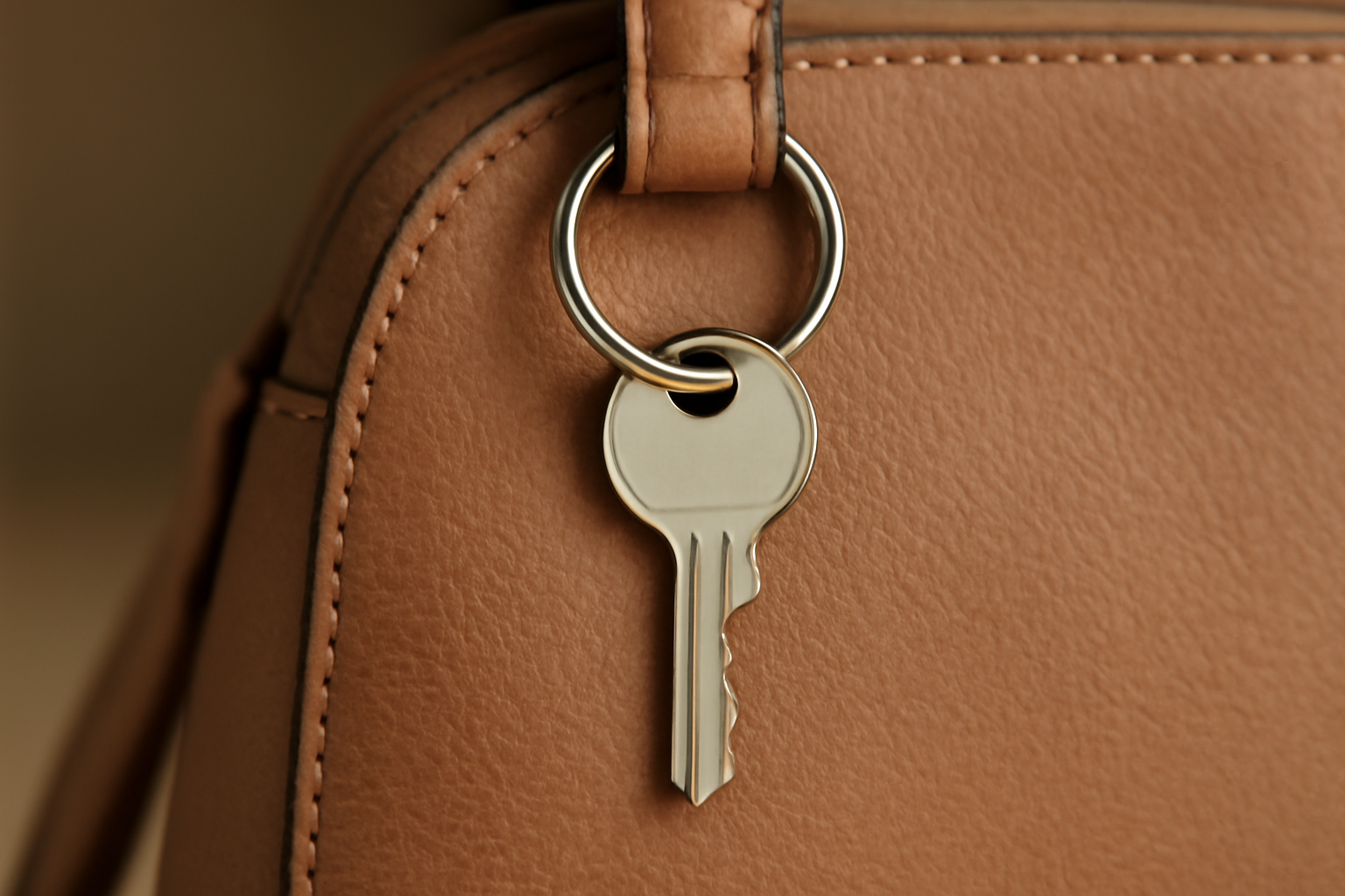 porte-clés simple accroché à une anse de sac