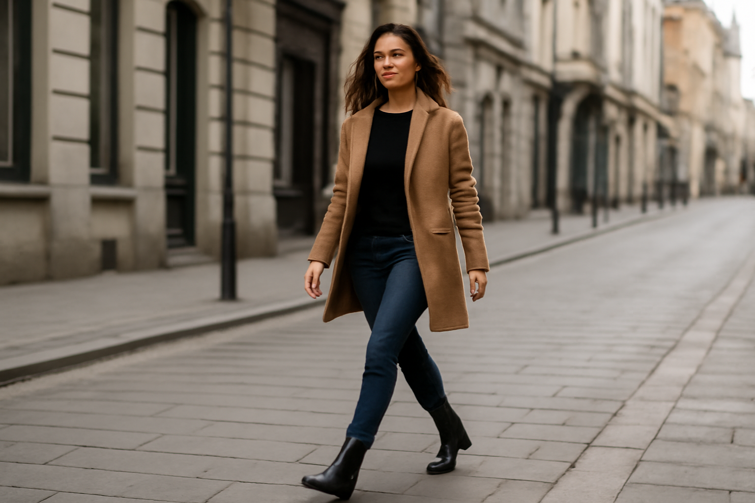 femme marchant en bottines dans rue