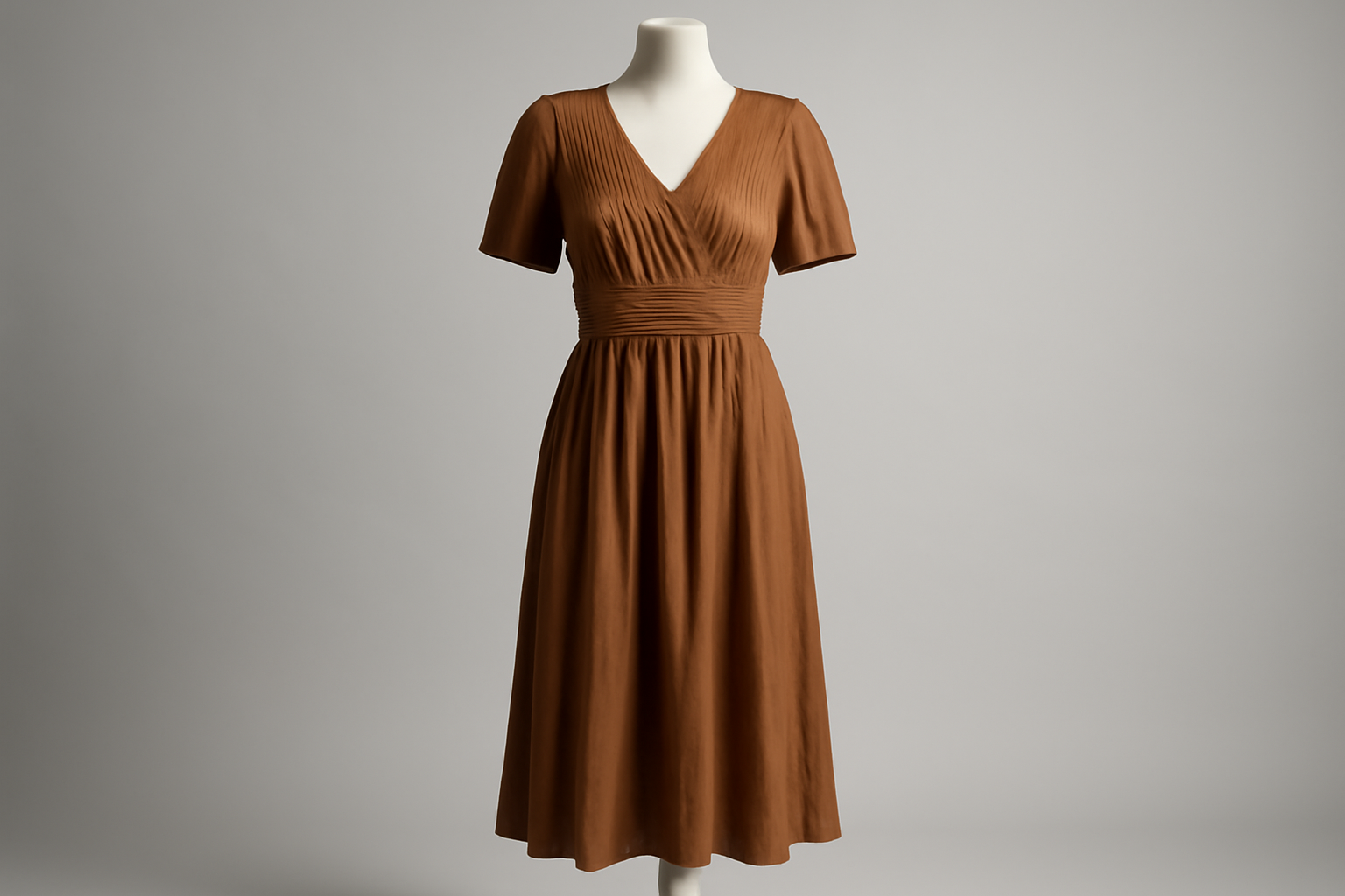 robe midi posée sur un mannequin en studio