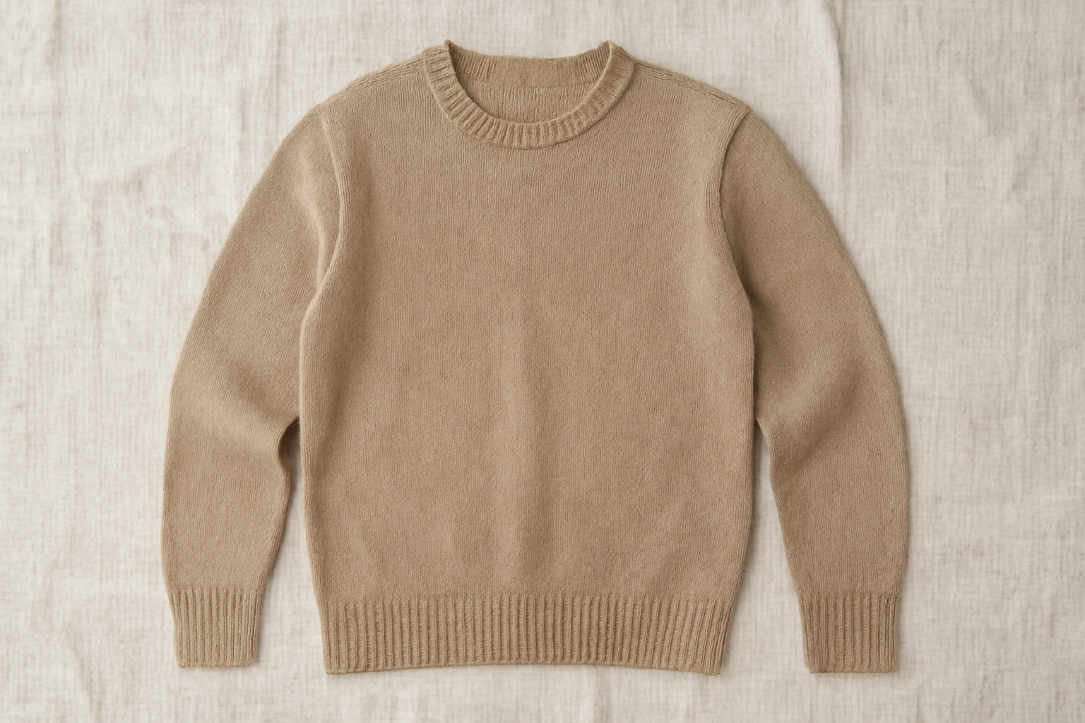 pull posé à plat sur serviette aérée