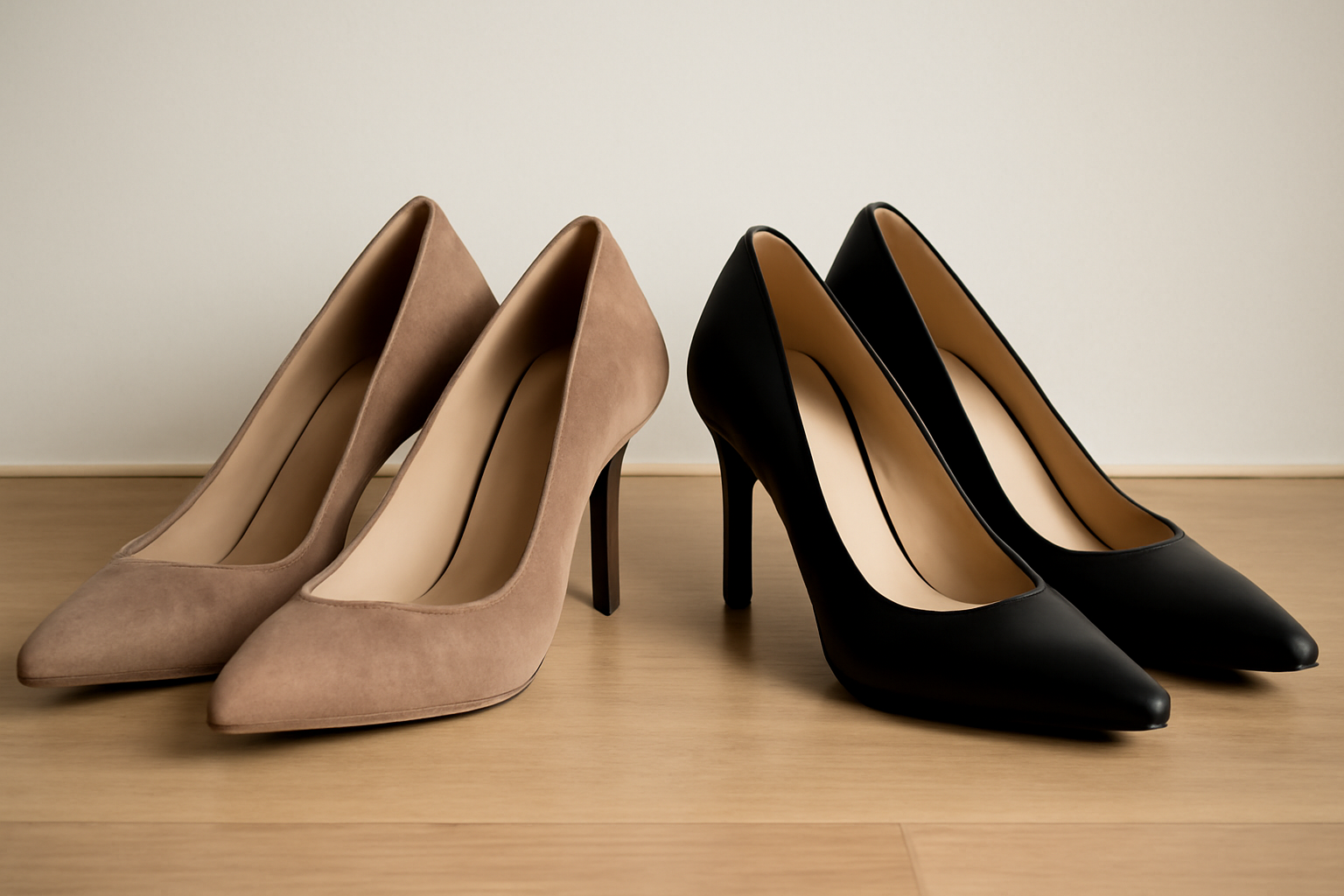 deux paires de chaussures à talons côte à côte