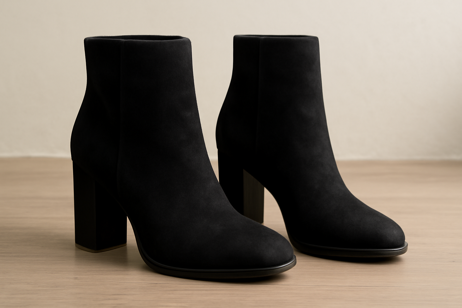 paire de bottines talon posées côte à côte
