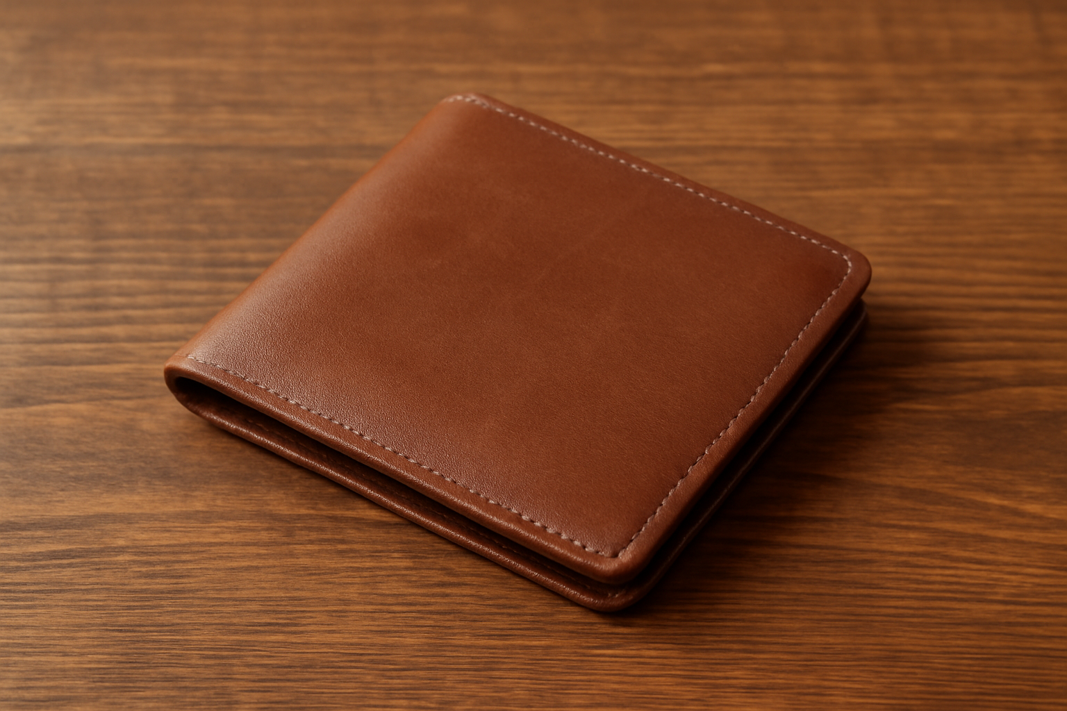 pochette fine sur table en bois
