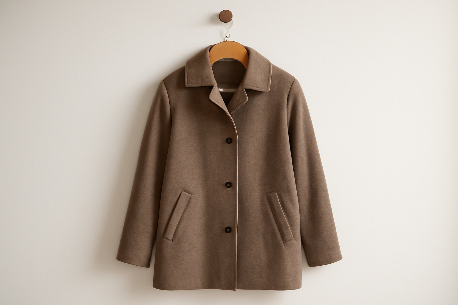 manteau mi-saison suspendu sur porte manteau