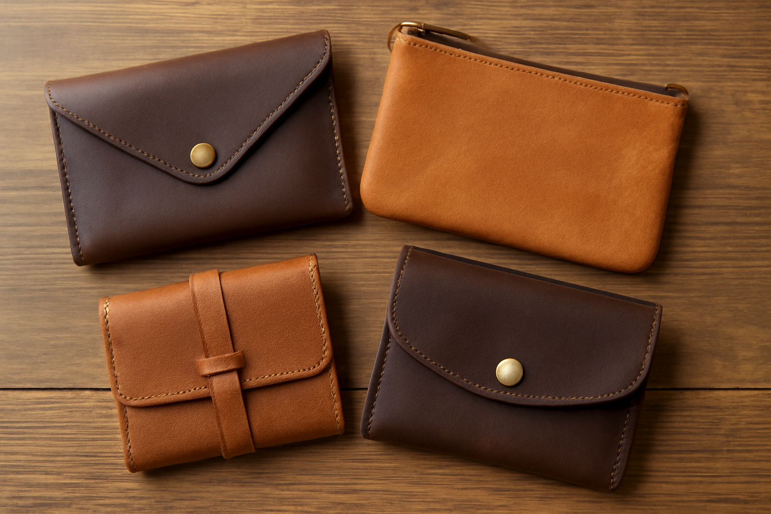 pochettes artisanales posees sur table