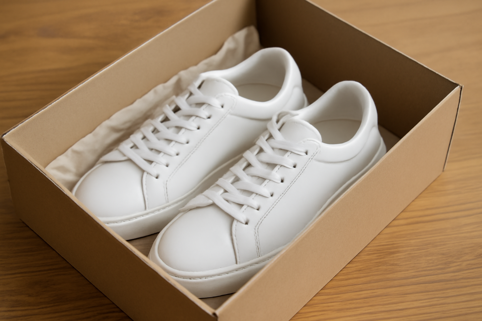paire de chaussures neuves à l'intérieur d'une boîte