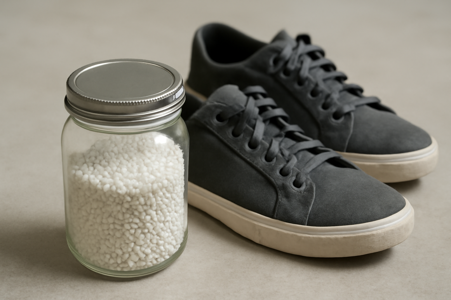 bocaux d agent absorbeur pres de chaussures