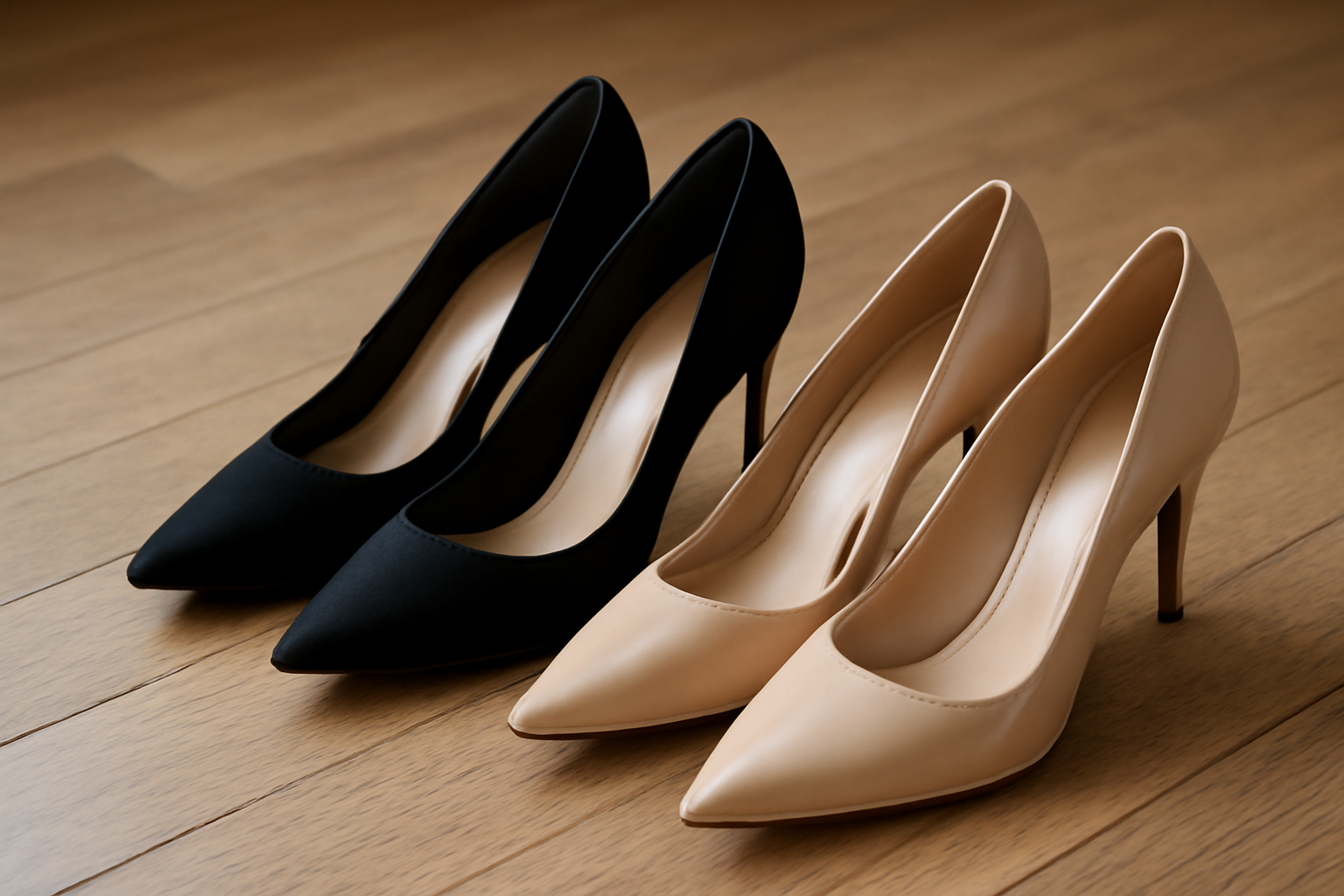 deux paires à talons côte sur plancher