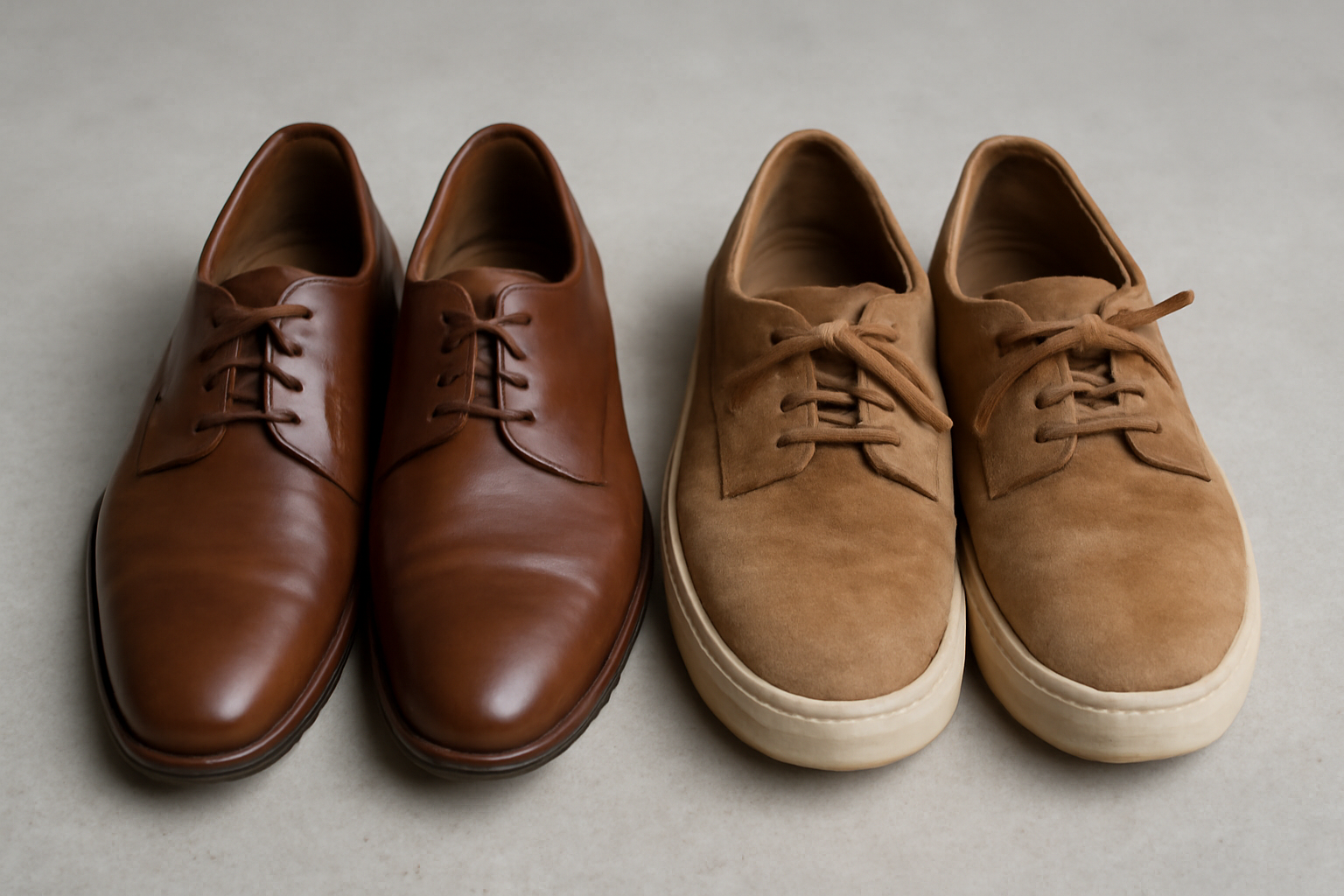 deux paires de chaussures posees cote a cote