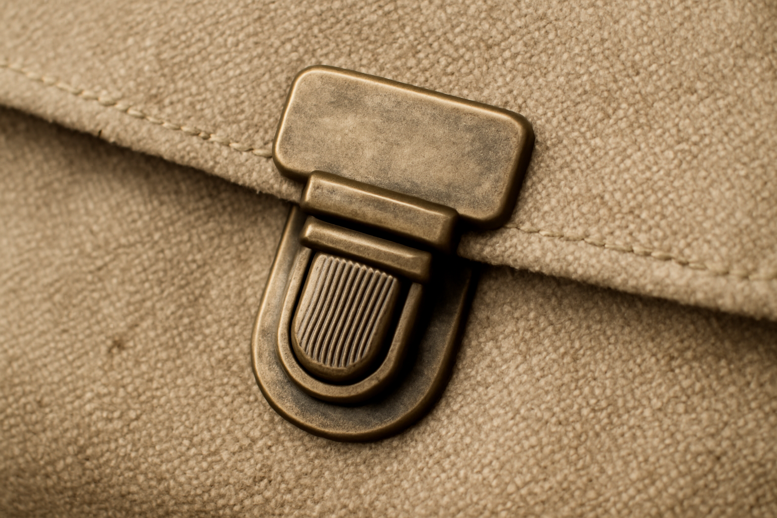 fermoir métallique sur pochette ouverte