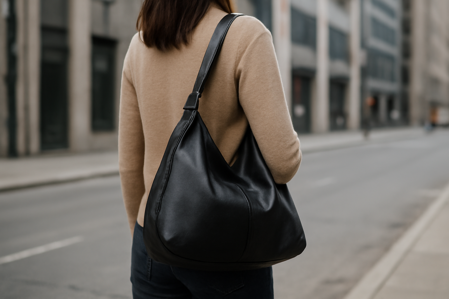 sac porte a l'epaule dans un cadre urbain