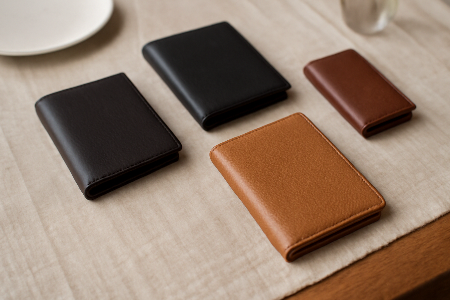 pochettes posées sur table habillée