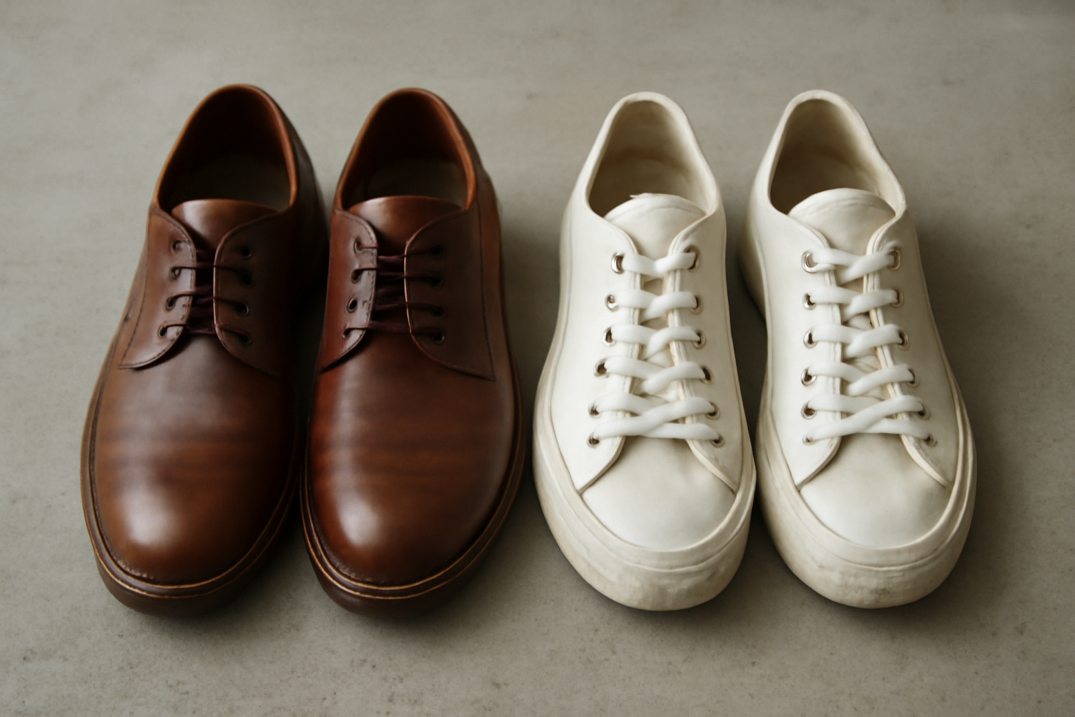 deux paires de chaussures côte à côte
