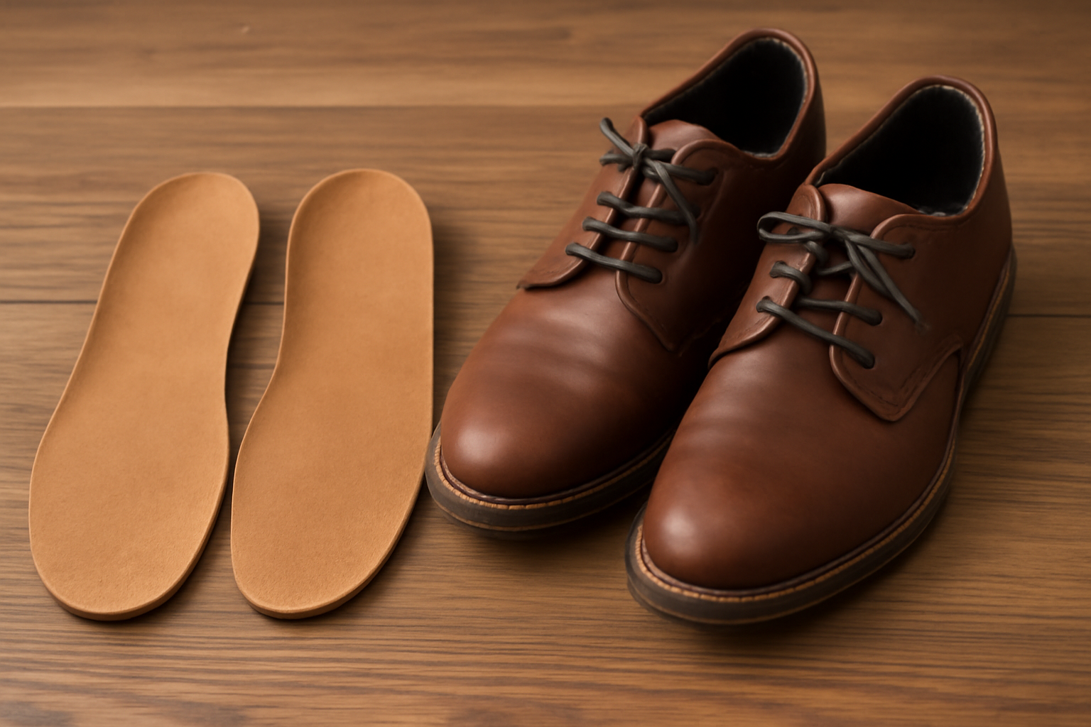 semelles posées à côté de chaussures