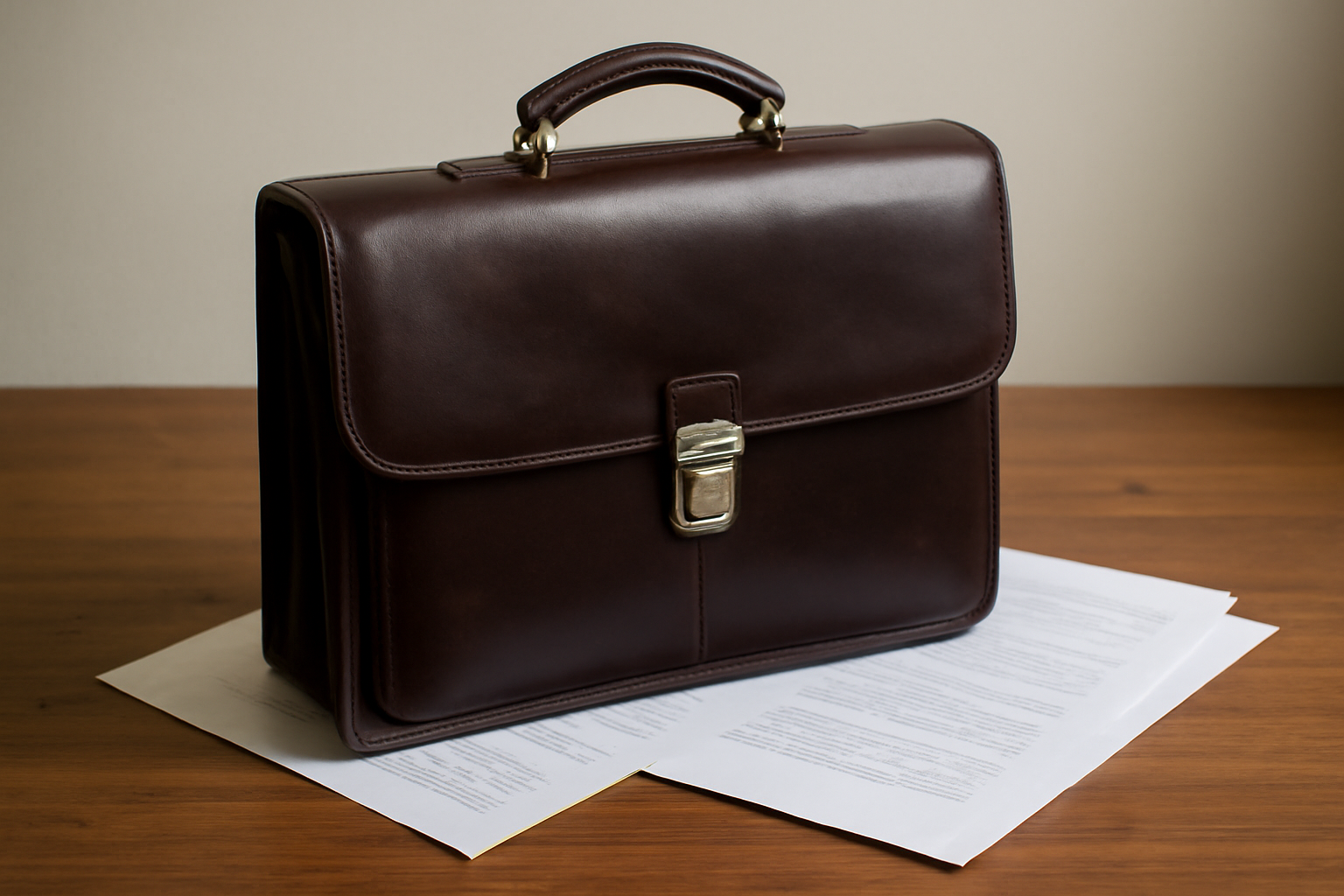 porte-documents posé sur table avec papiers