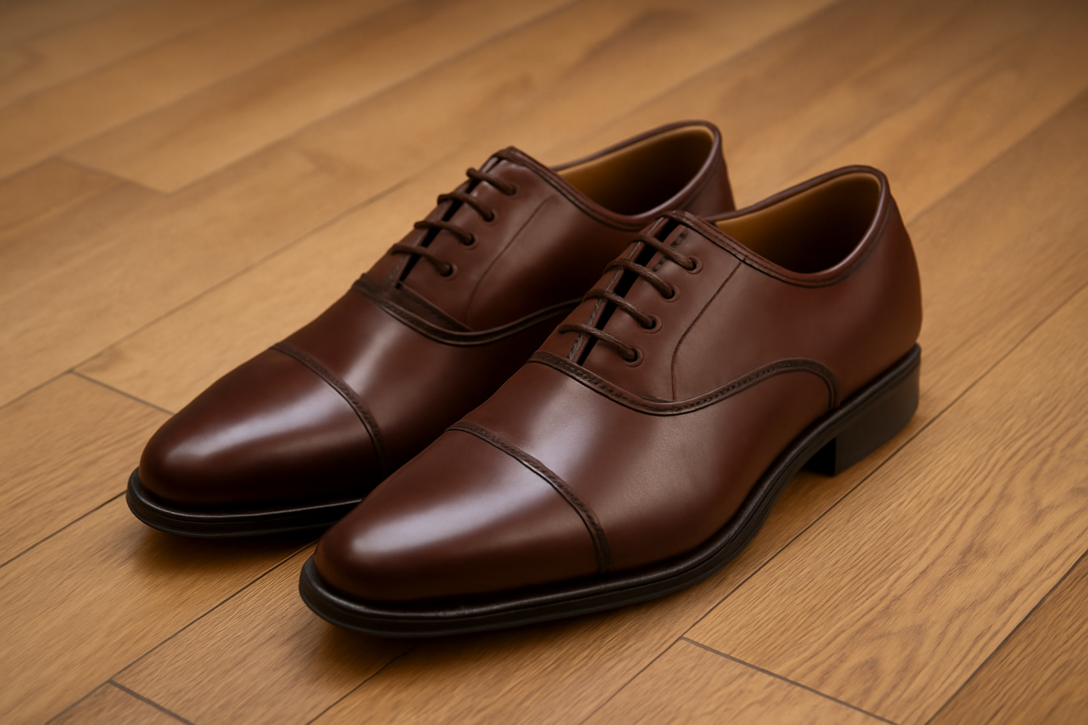 paire de chaussures de ville sur parquet