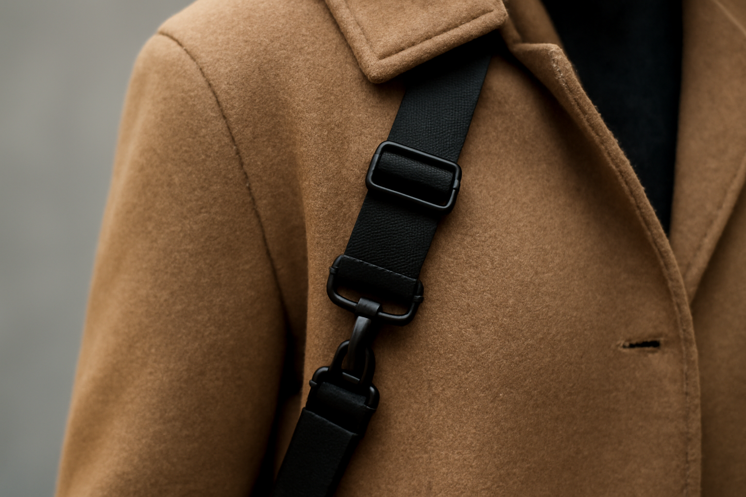 bandouliere ajustee sur epauliere de manteau