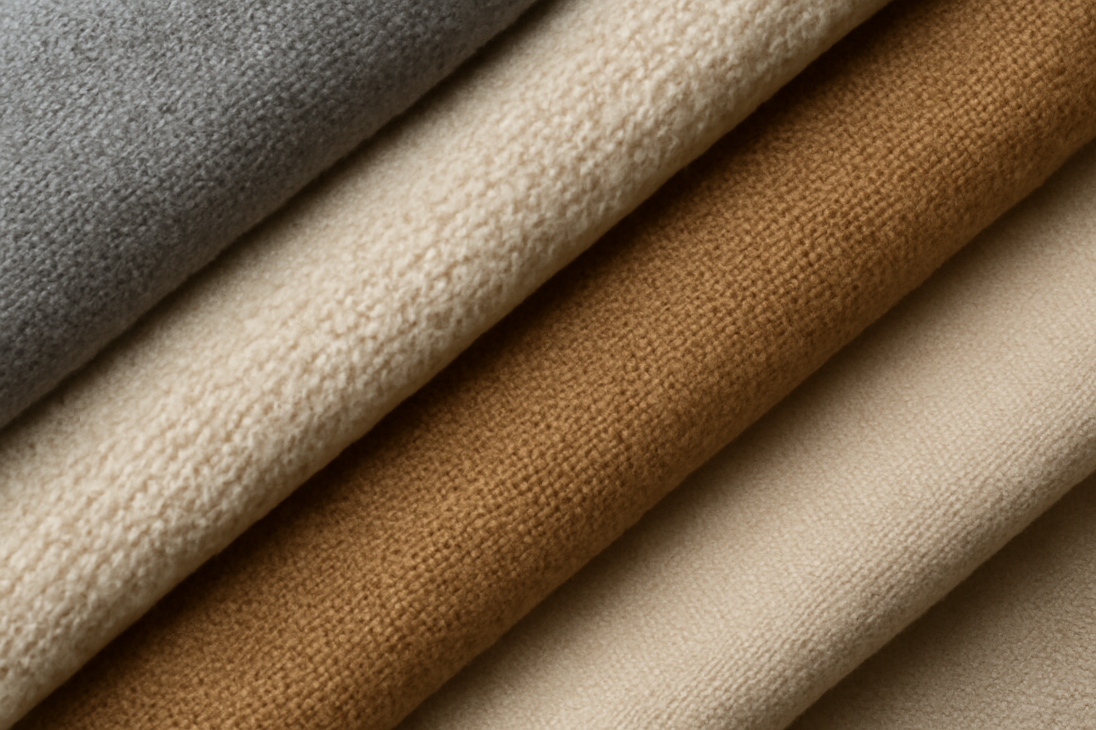 echantillons de tissus textures poses ensemble