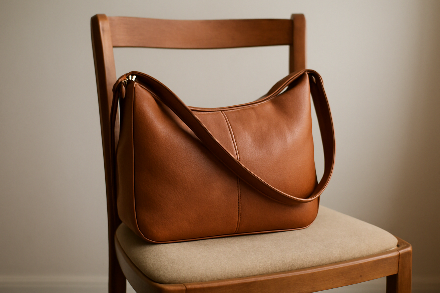 sac porté épaule posé sur une chaise