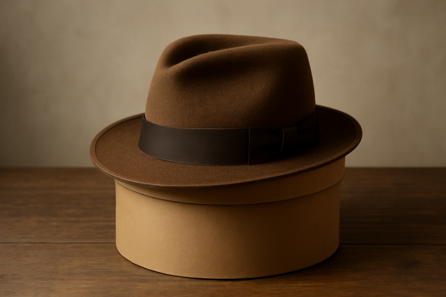 chapeau pose sur boite pour garder forme