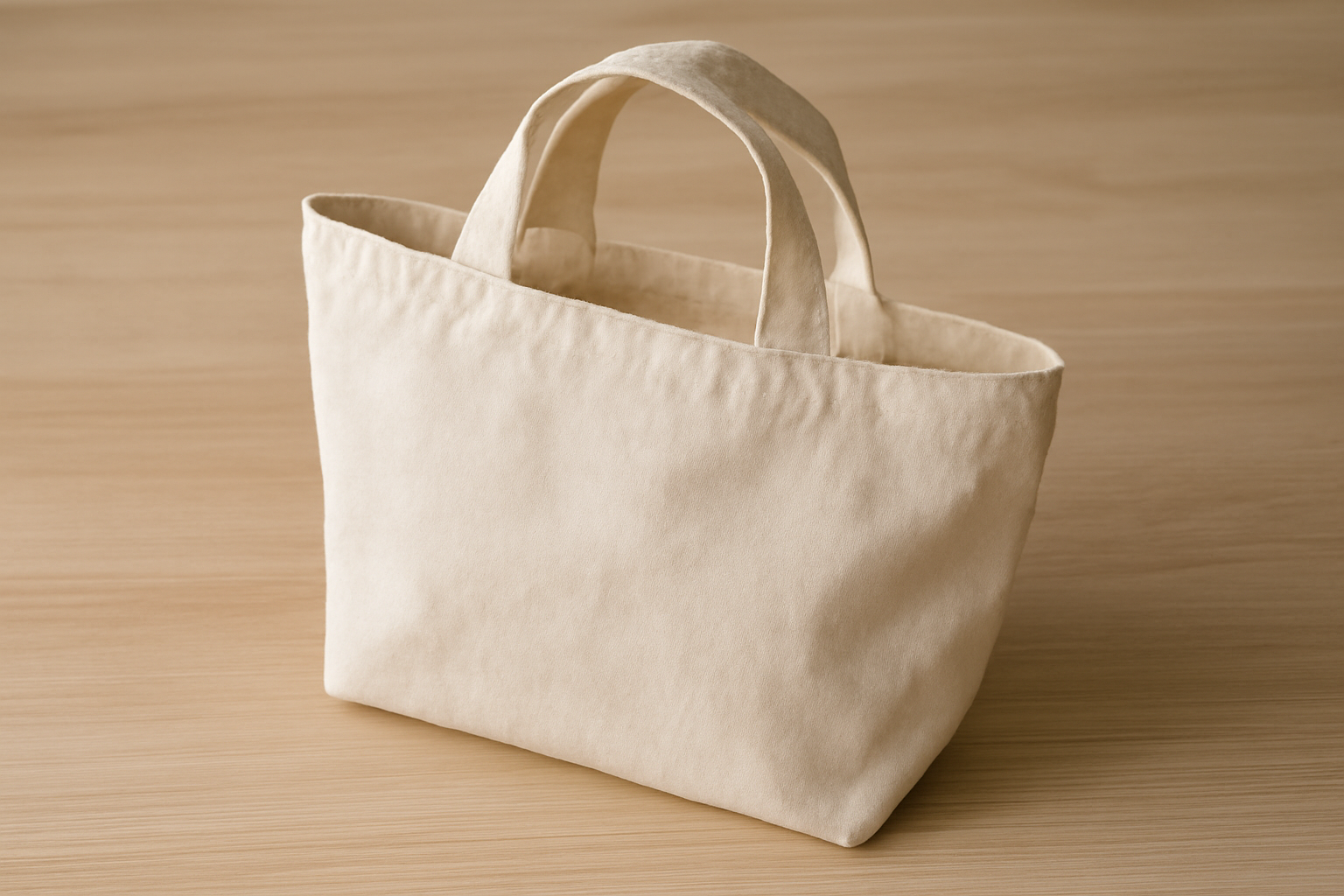 sac textile pose sur un plan de travail